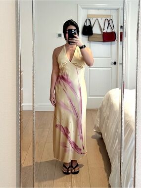 Abercrombie The A&F Julia Slip Halter Maxi Dress